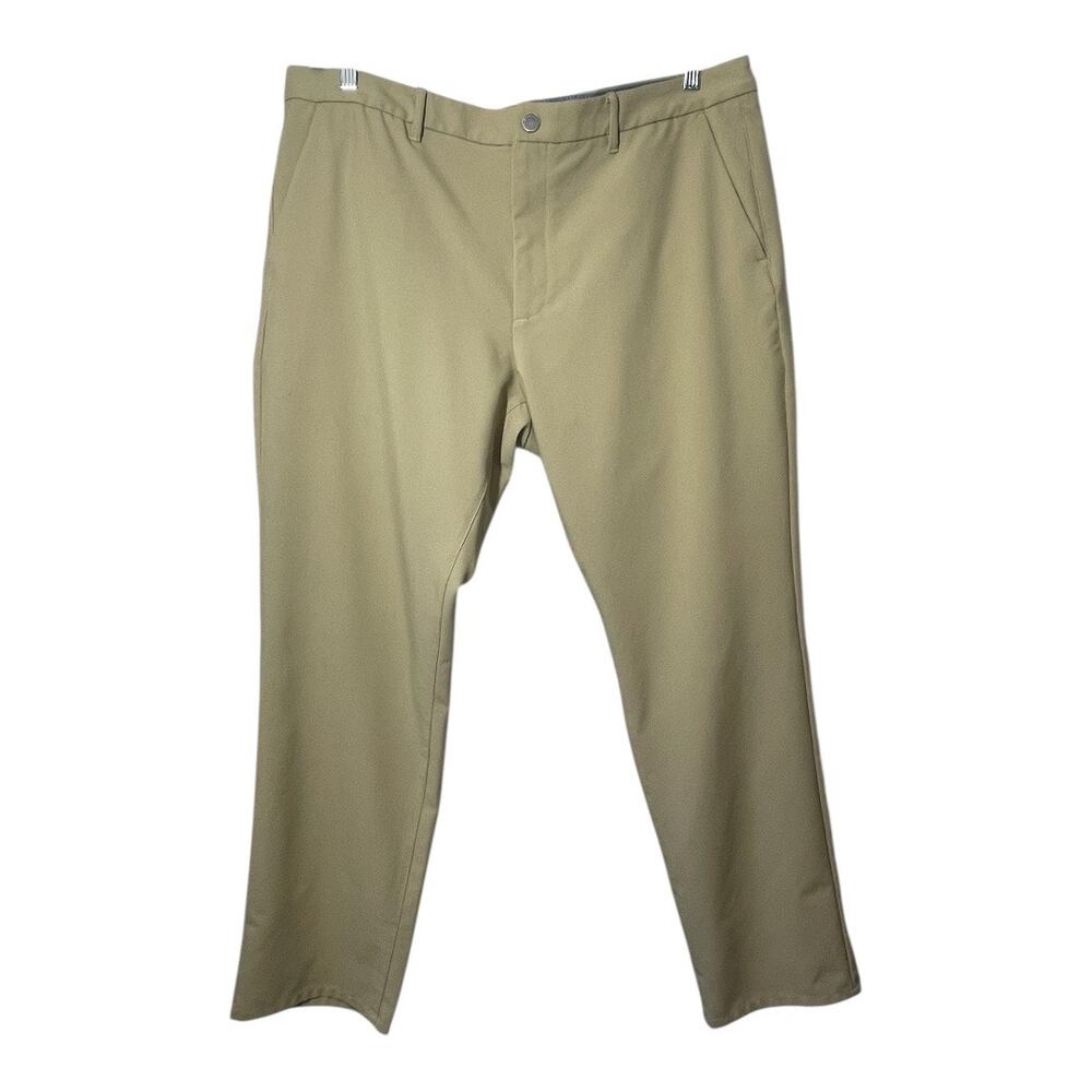 Bonobos Mens Golf Pants Straight 40/32 Khaki Tan Stretch Wrinkle Resistant